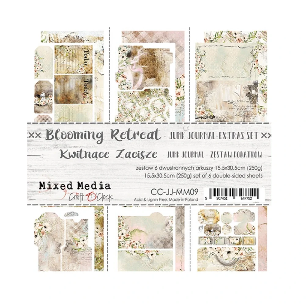 Craft O´ Clock Scrapbook papier - Blooming Retread 6x12