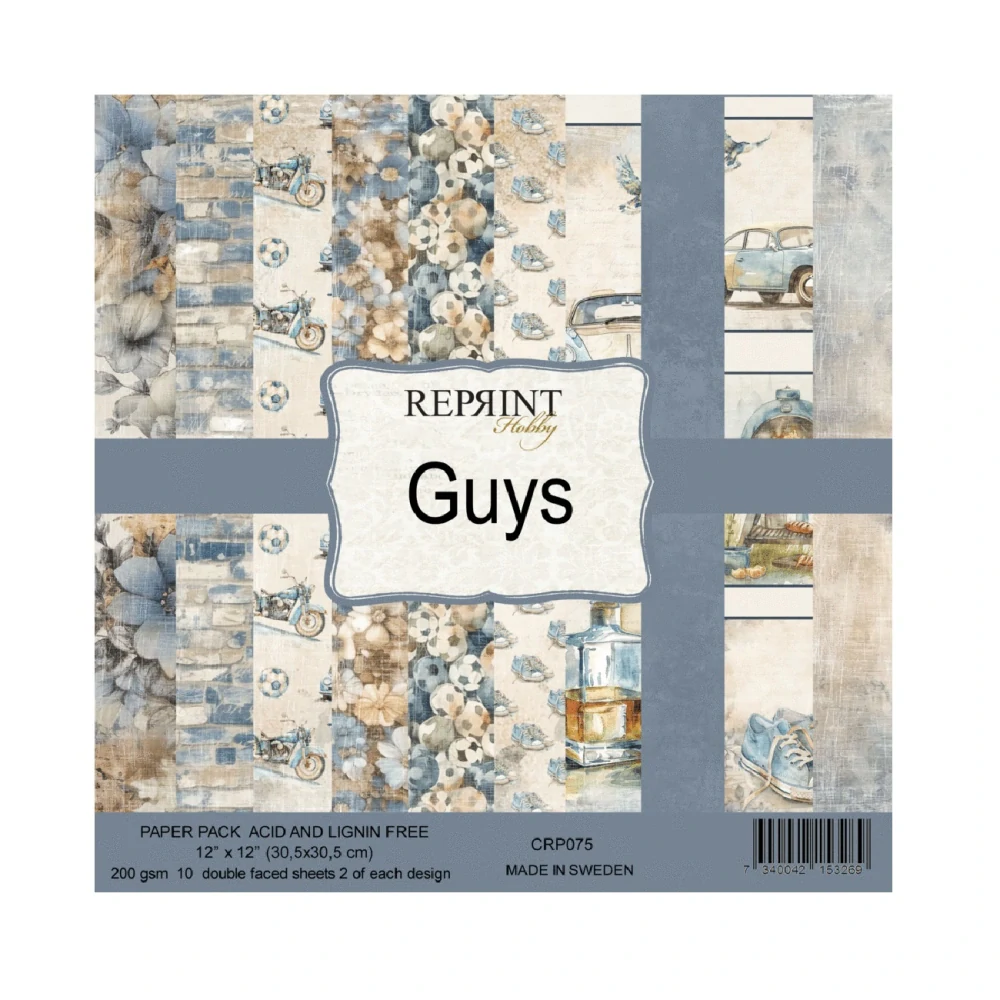 Reprint Scrapbook papier Guys 12x12