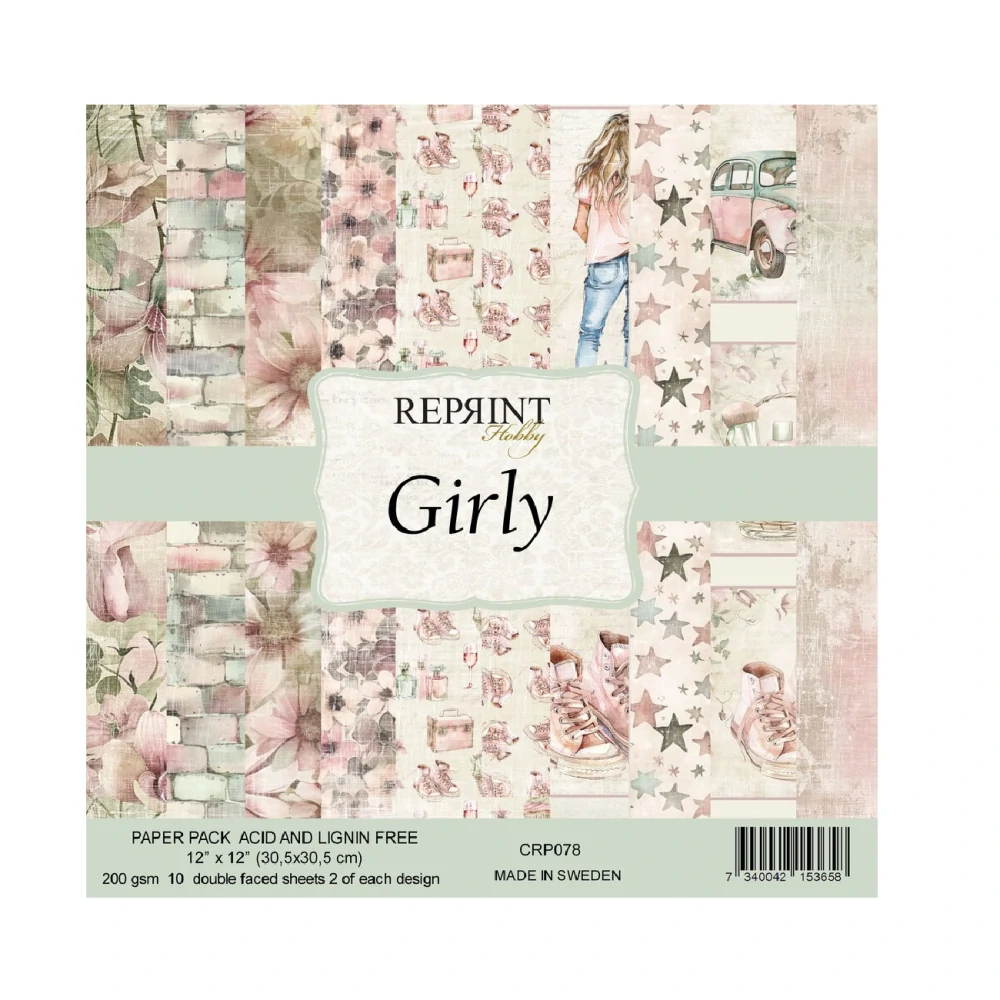 Reprint Scrapbook papier Girly 12x12