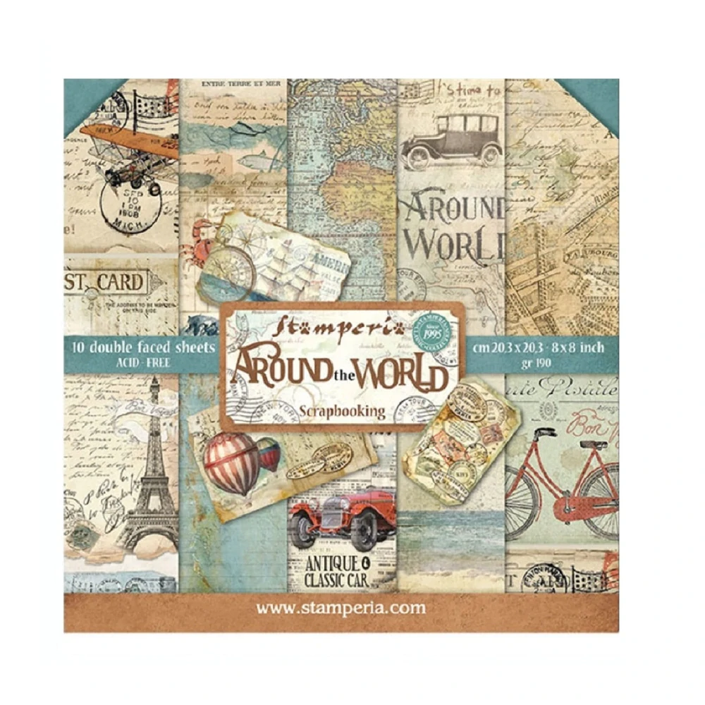 Stamperia Scrapbook papier – Around the World 8x8