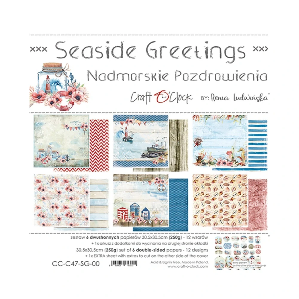 Scrapbook papier - Seaside Greetings 12x12 - Craft O´ Clock