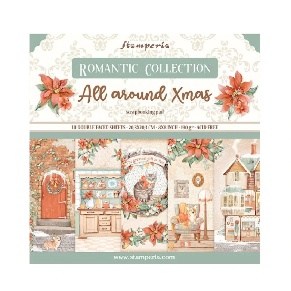 Stamperia Scrapbook papier – All around Xmas 8x8