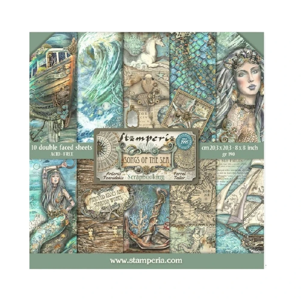 Stamperia Scrapbook papier – Songs of The Sea 8x8