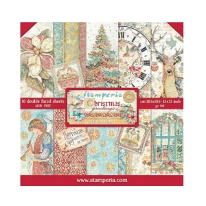 Stamperia Scrapbook papier – Christmas Greetings 12x12