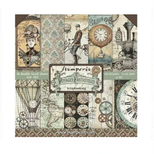 Stamperia Scrapbook papier – Voyages Fantastiques 12x12