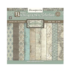 Stamperia Scrapbook papier – Voyages Fantastiques Background 12x12