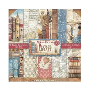 Stamperia Scrapbook papier – Vintage Library 12x12