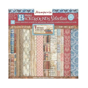 Stamperia Scrapbook papier – Vintage Library Backgrounds 12x12