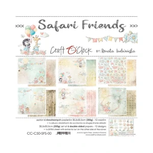 Craft O´ Clock Scrapbook papier - Safari Friends 12x12