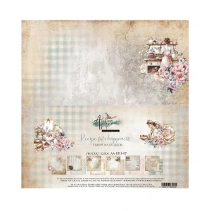 Alchemy of Art Scrapbook papier Recipe for happiness 12x12