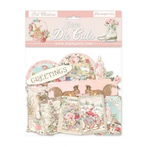 Stamperia Pink Christmas acetátové výrezy DFLDCP10