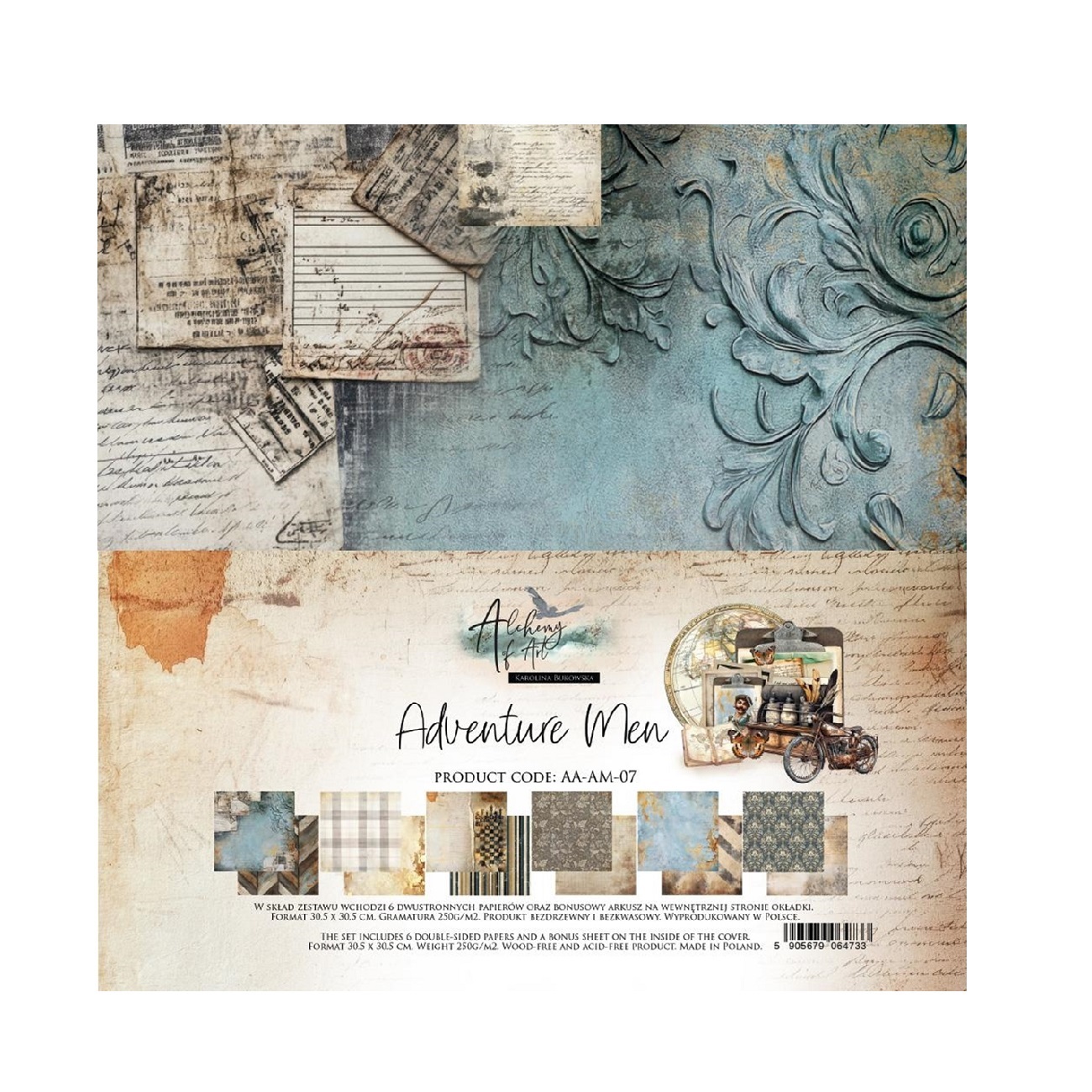 Alchemy of Art Scrapbook papier Adventure Men 12x12