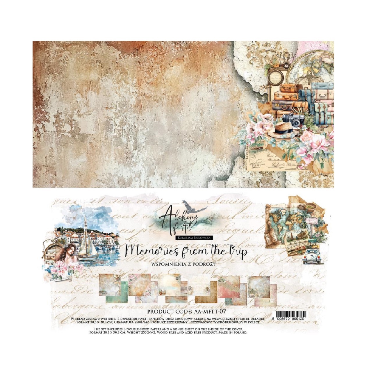 Alchemy of Art Scrapbook papier Memories from the Trip 12x12