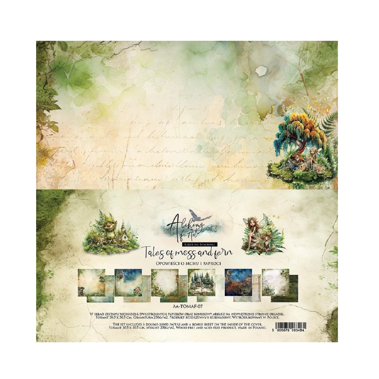 Alchemy of Art Scrapbook papier Tales of Moss and Fern 12x12