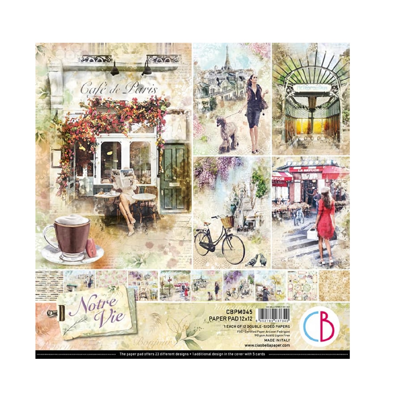 Ciao Bella Scrapbook papier Notre Vie 12x12