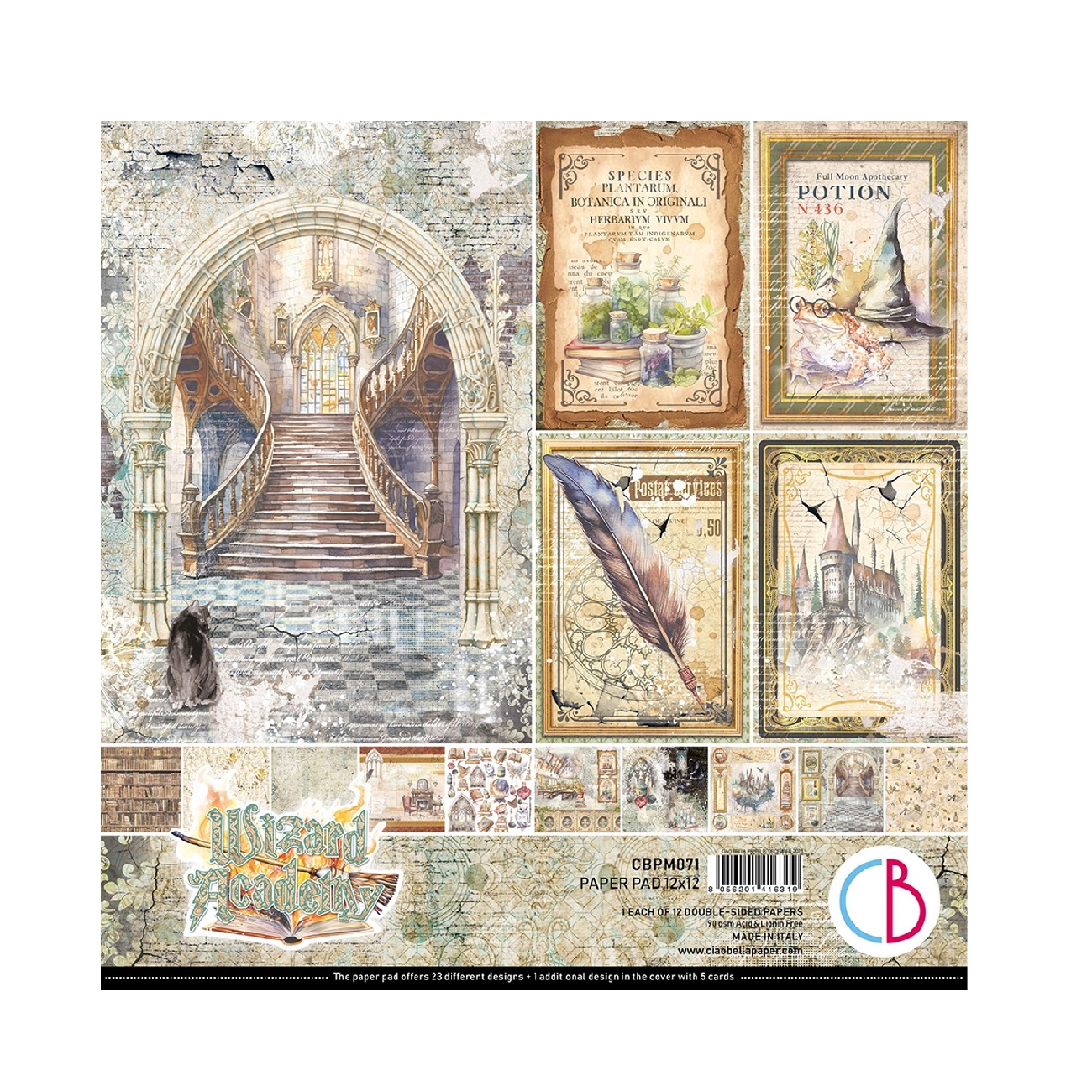 Ciao Bella Scrapbook papier Wizard Academy 12x12