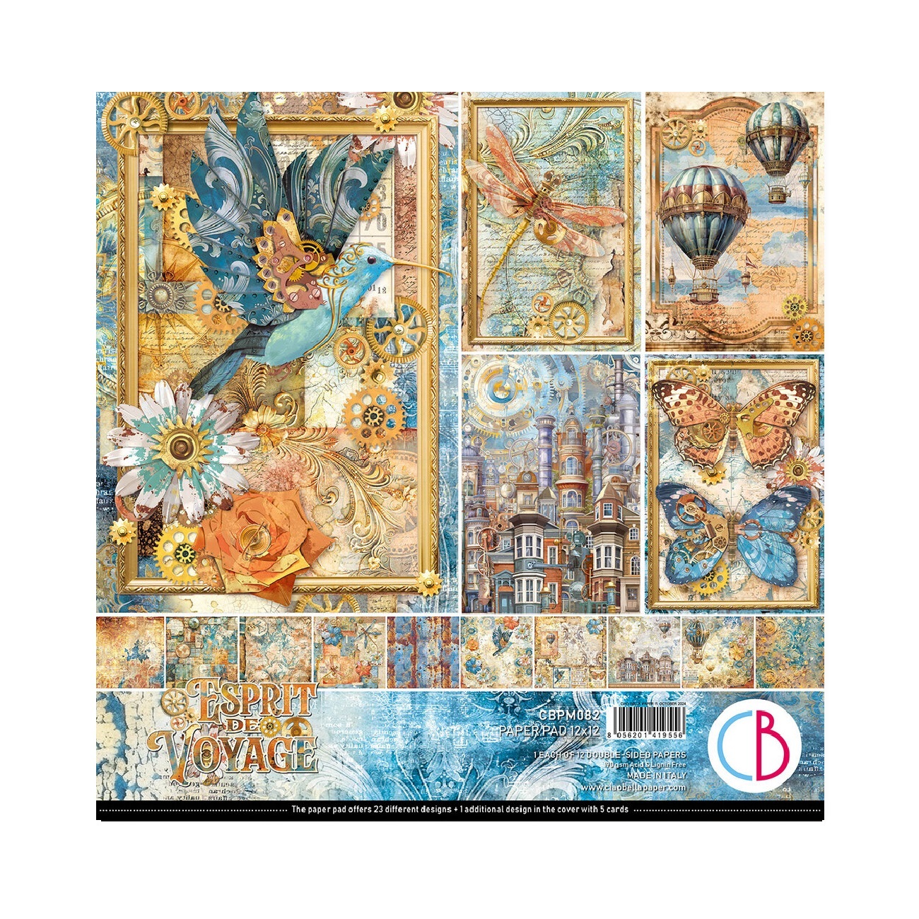 Ciao Bella Scrapbook papier Esprit de Voyage 12x12