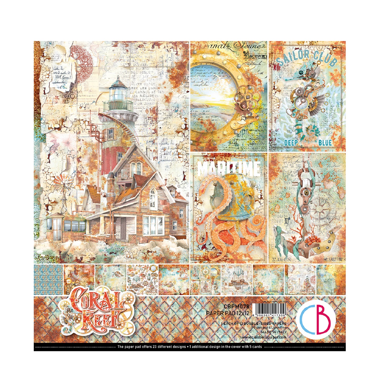 Ciao Bella Scrapbook papier Coral Reef 12x12