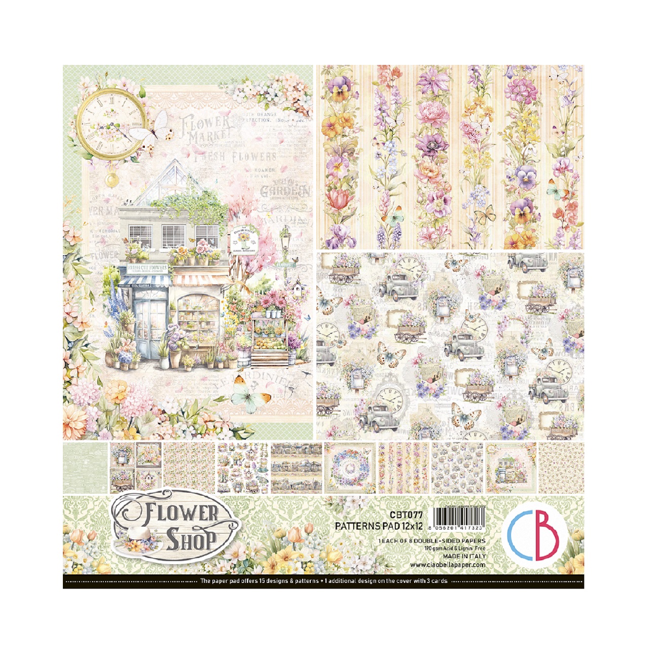 Ciao Bella Scrapbook papier Flower Shop 12x12