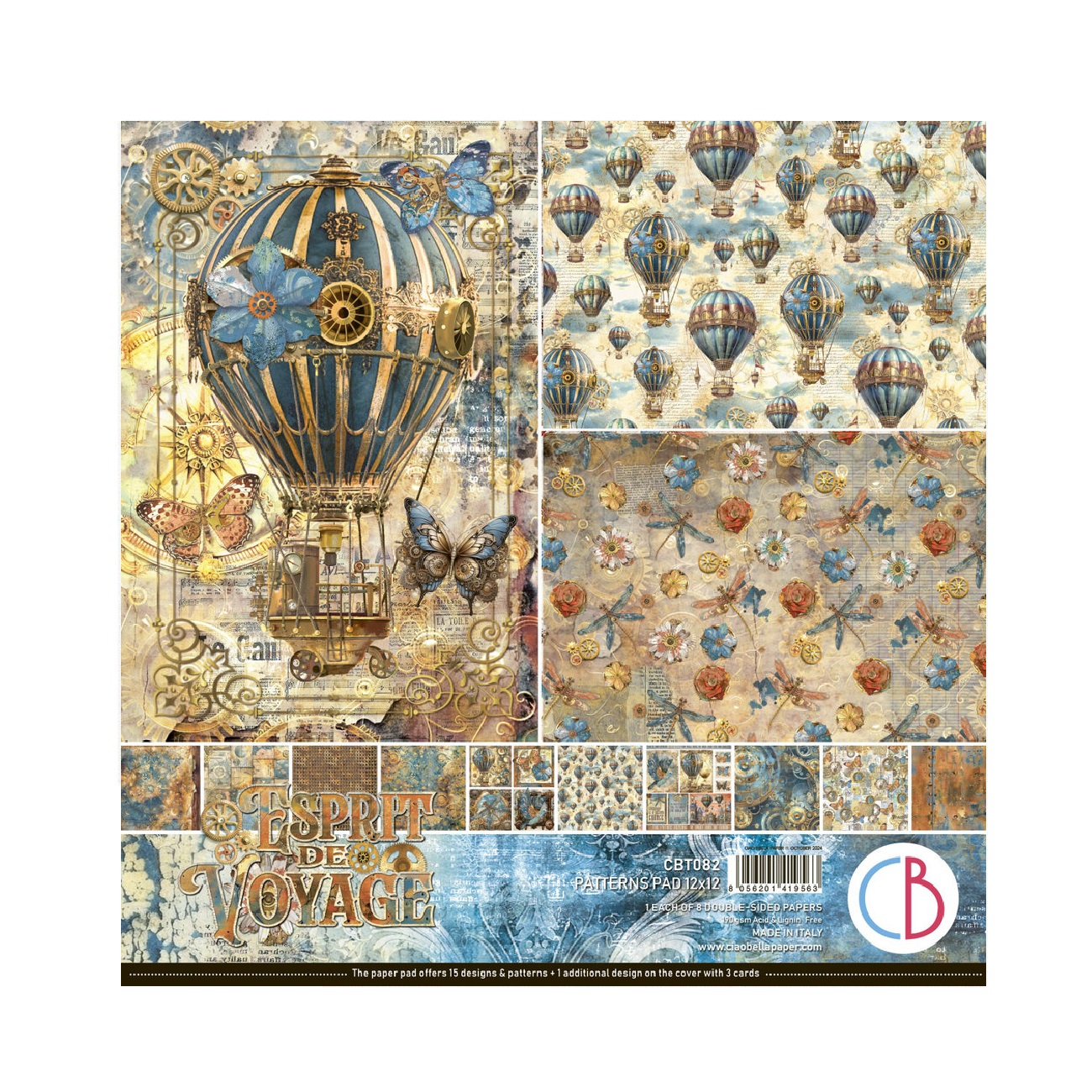 Ciao Bella Scrapbook papier Esprit de Voyage 12x12