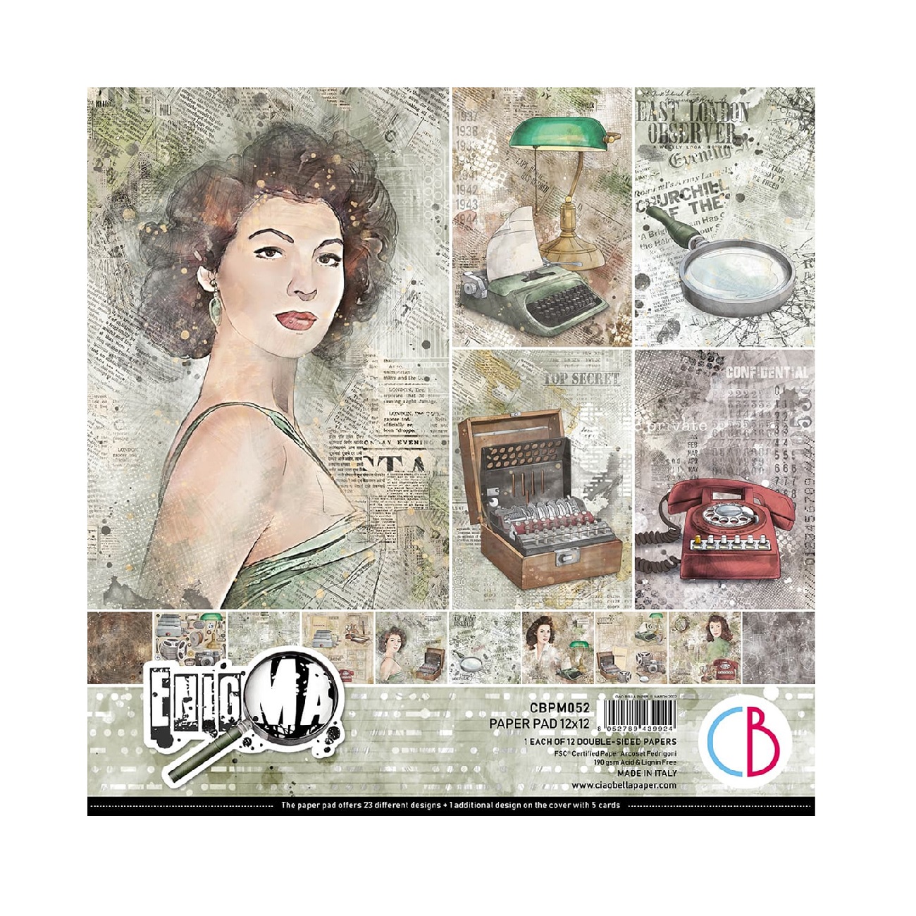 Ciao Bella Scrapbook papier Enigma 12x12