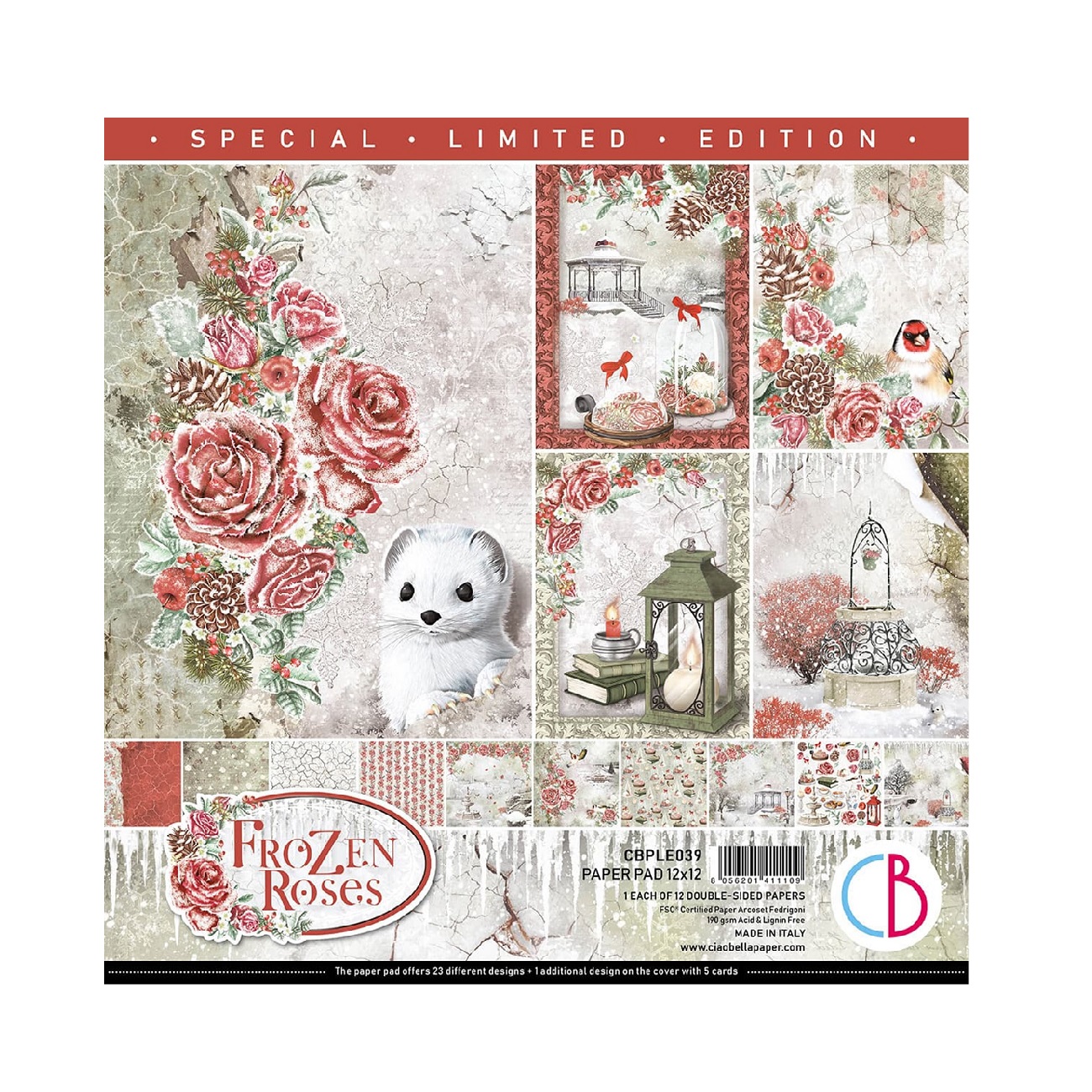 Ciao Bella Scrapbook papier Frozen Roses 12x12