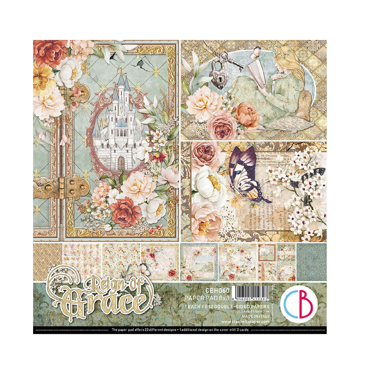 Ciao Bella Scrapbook papier Reign of Grace 8x8