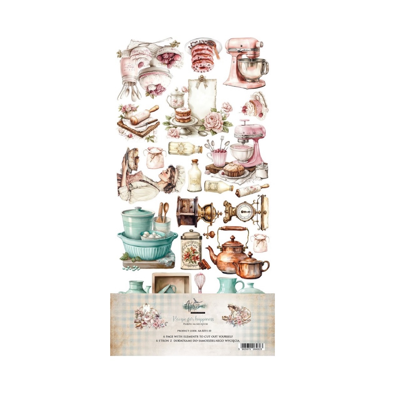 Alchemy of Art Scrapbook papier Recipe for happiness 6x12