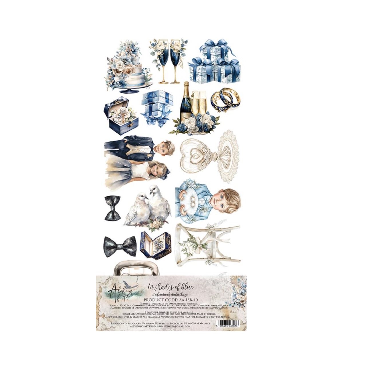 Alchemy of Art Scrapbook papier In Shades of Blue 6x12