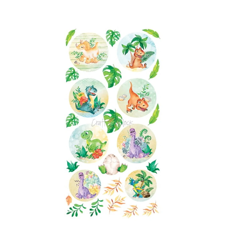 Craft O´ Clock Scrapbook papier - Dino Adventures Labels 6x12