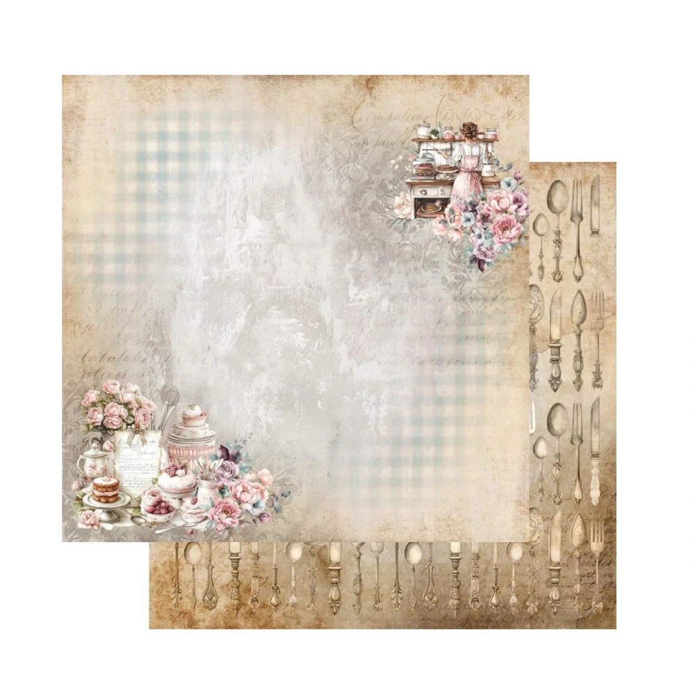 Alchemy of Art Scrapbook papier Recipe for happiness 8x8