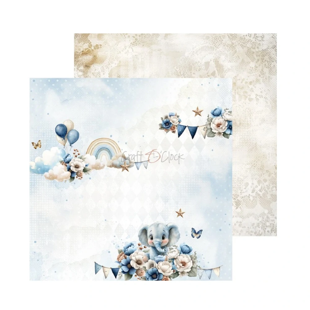 Craft O´ Clock Scrapbook papier - Baby Boy Universe 8x8 Mix