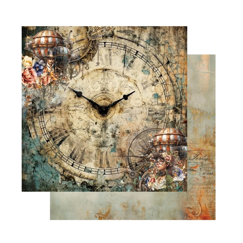 Alchemy of Art Scrapbook papier Steampunk Time 8x8