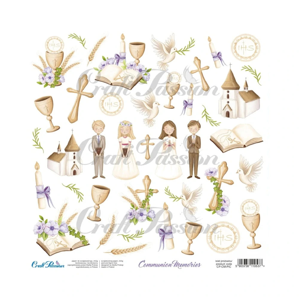 Craft Passion Scrapbook papier Communion Memories 12x12