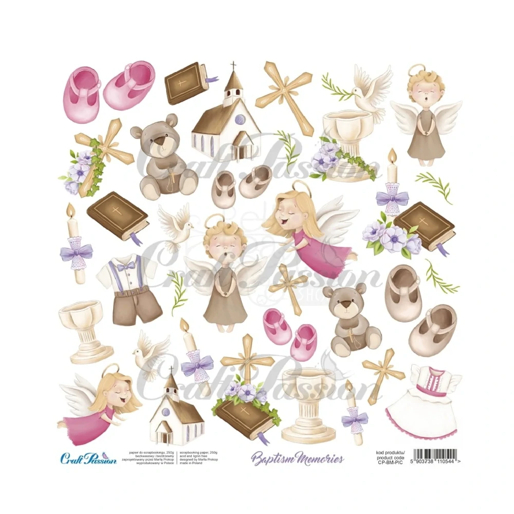 Craft Passion Scrapbook papier Baptism Memories 12x12