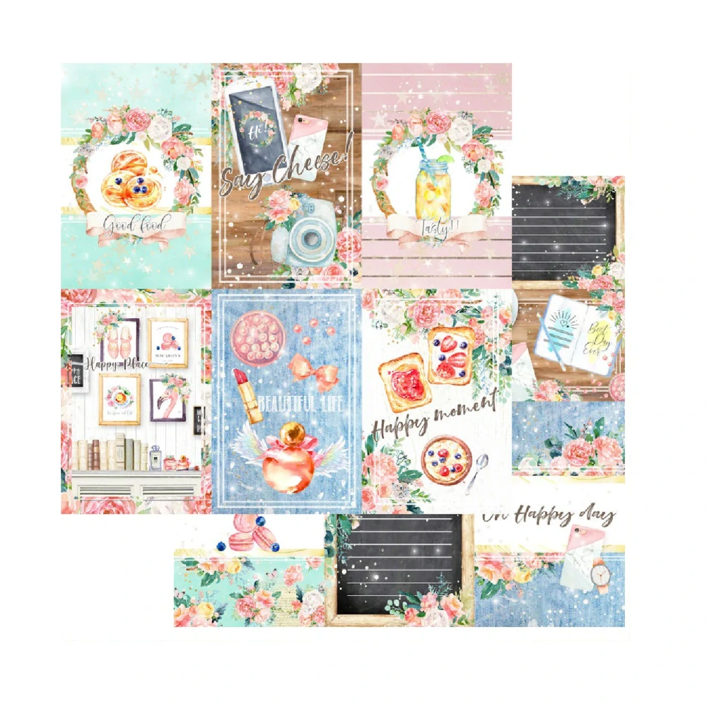 Memory Place Scrapbook papier Happy Place Journaling Cards 12x12