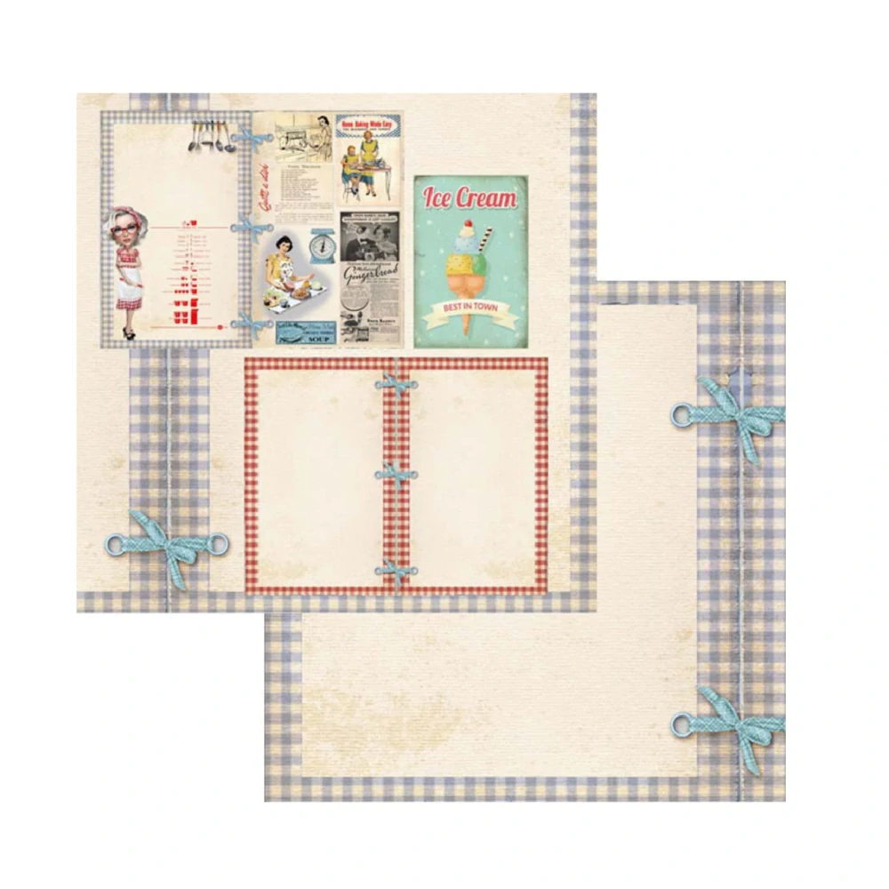 Memory Place Scrapbook papier Vintage recipes 12x12
