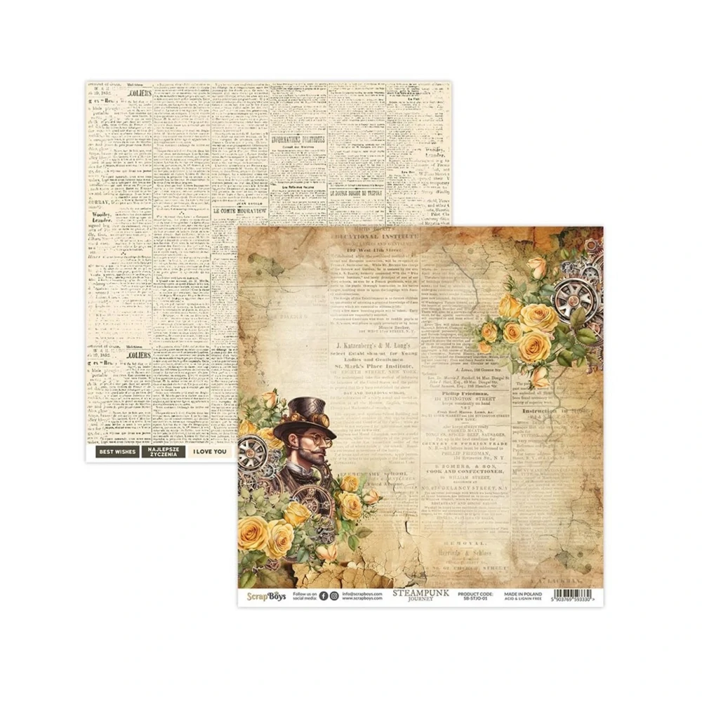 Scrapboys Scrapbook papier Steampunk 12x12