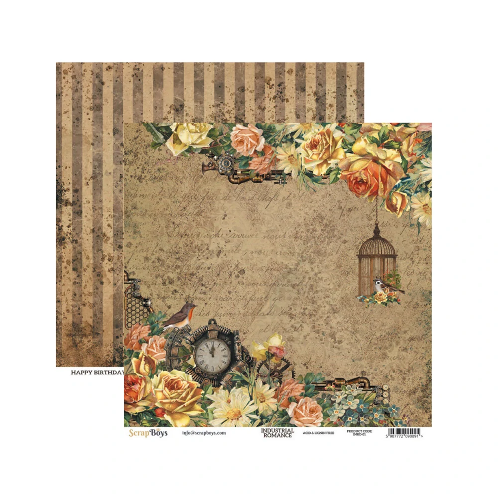 Scrapboys Scrapbook papier Industrial Romance 12x12