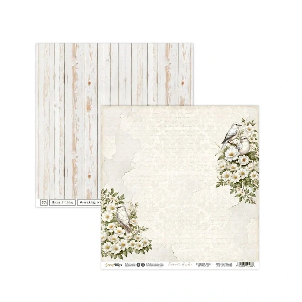 Scrapboys Scrapbook papier Romantic Garden 12x12