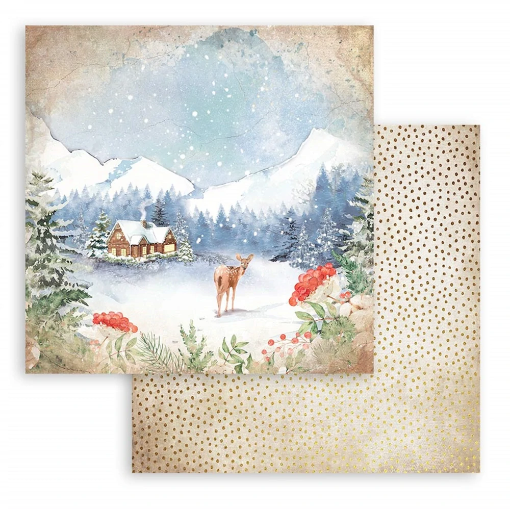Stamperia Scrapbook papier – Home for the Holidays 12x12