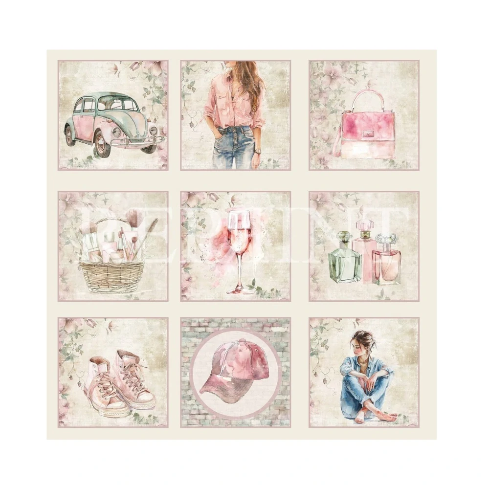 Reprint Scrapbook papier Girly 12x12