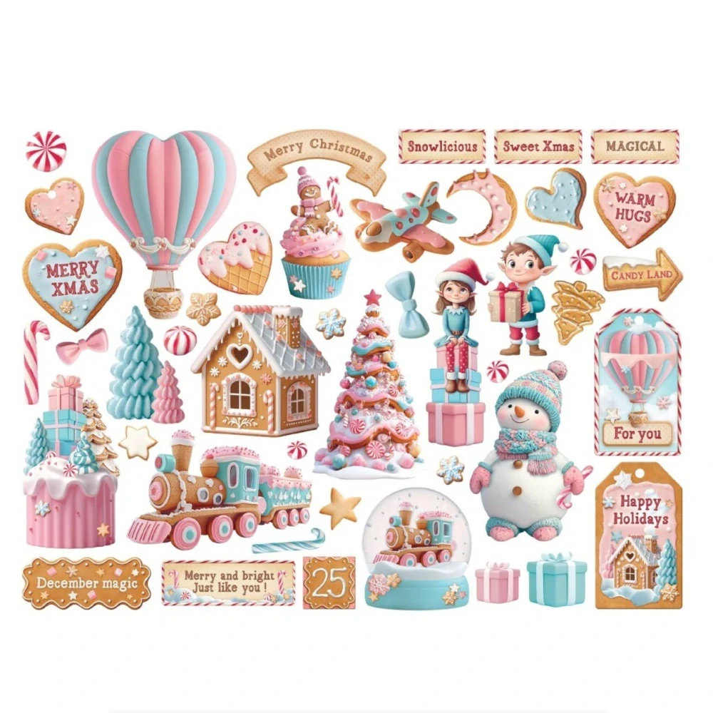 Stamperia Candy Christmas kartónové výrezy DFLDC118