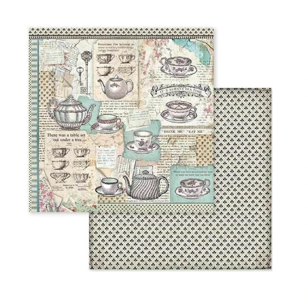 Stamperia Alice in Wonderland scrapbook papier 8x8