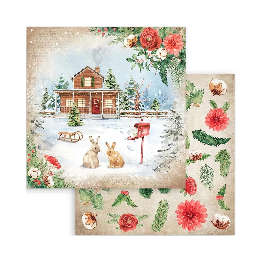 Stamperia Home for the Holidays scrapbook papier 8x8