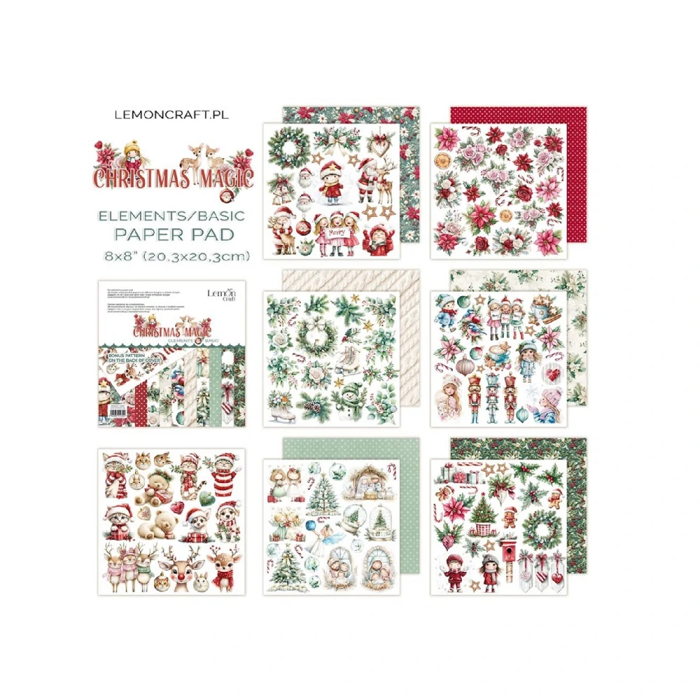 Lemoncraft Scrapbook papier doplnkový Christmas Magic 8x8