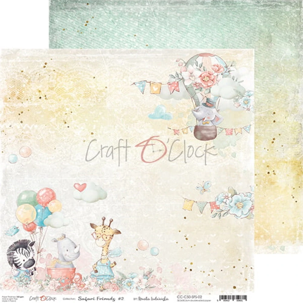 Craft O´ Clock Scrapbook papier - Safari Friends 12x12