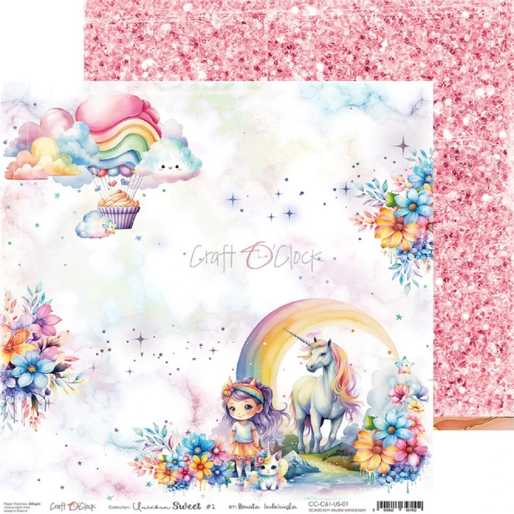 Craft O´ Clock Scrapbook papier - Unicorn Sweet 12x12