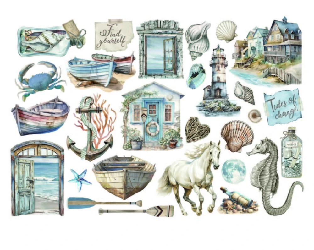 Stamperia Silent Sea nálepky DFLCT63