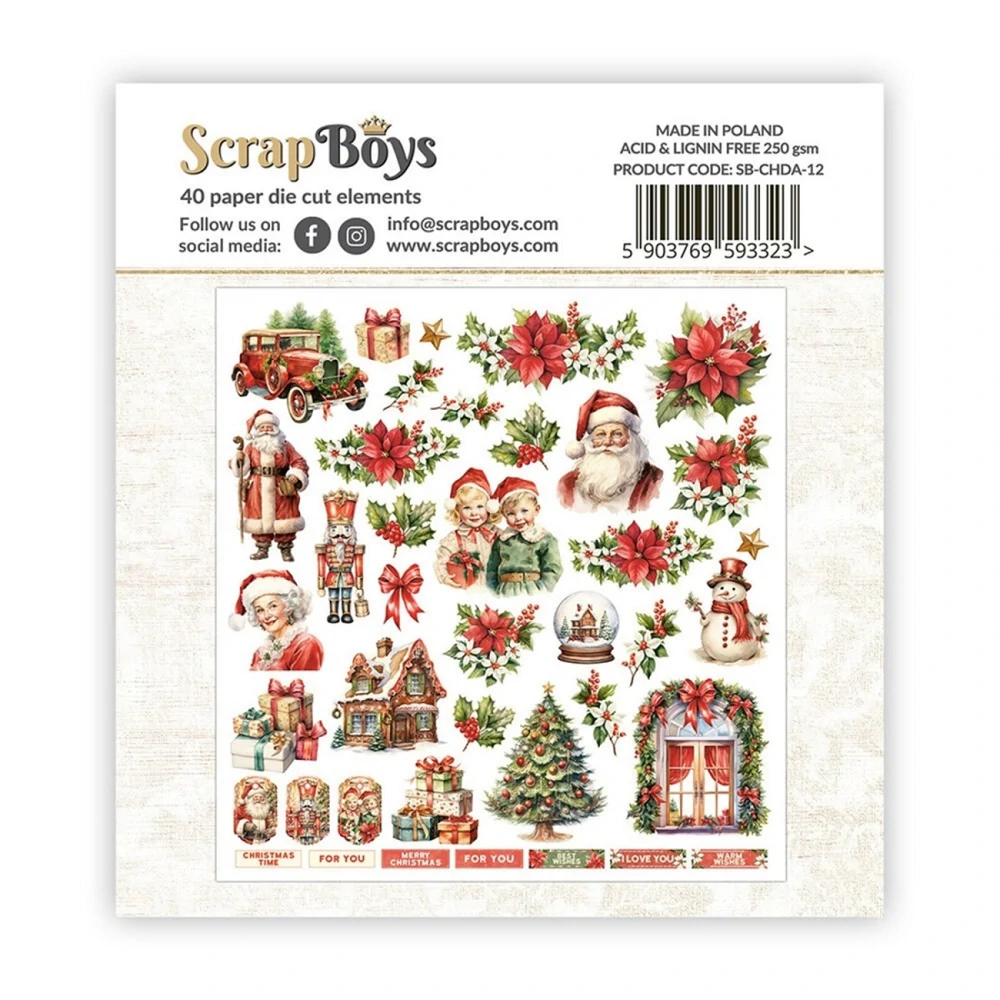 Scrapboys papierové výrezy Christmas Day SB-CHDA-12